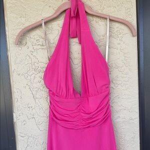 BCBGMaxAzria Pink Halter Dress
